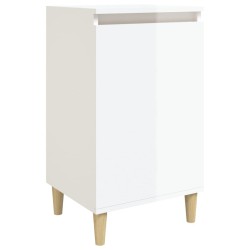 vidaXL Mesita de noche madera contrachapada blanco brillo 40x35x70 cm