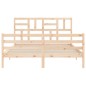 vidaXL Estructura de cama con cabecero madera maciza 160x200 cm
