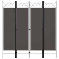 vidaXL Biombo divisor de 4 paneles gris antracita 160x180 cm