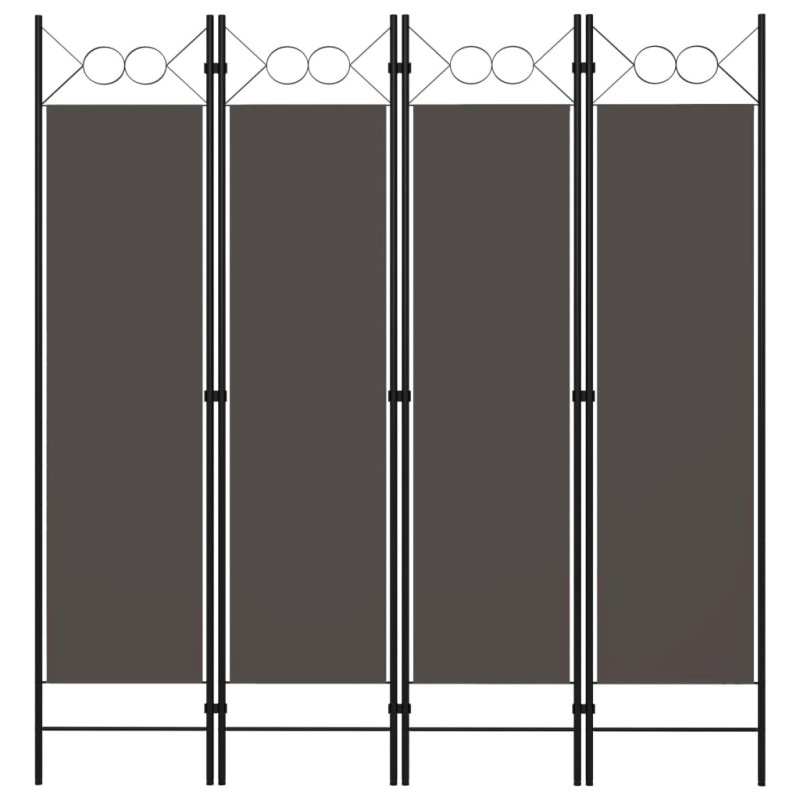 vidaXL Biombo divisor de 4 paneles gris antracita 160x180 cm vidaXL Biombo divisor de 4 paneles gris antracita 160x180 cm