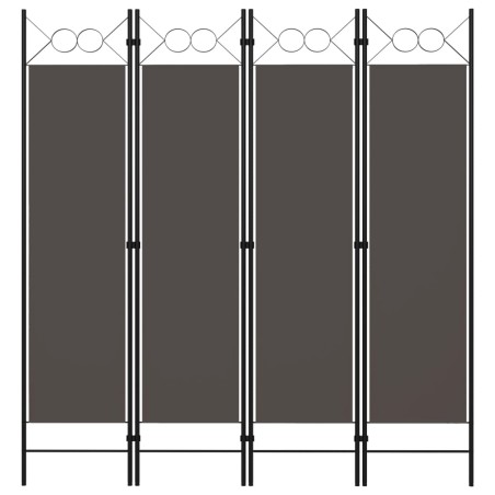 vidaXL Biombo divisor de 4 paneles gris antracita 160x180 cm