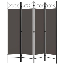 vidaXL Biombo divisor de 4 paneles gris antracita 160x180 cm