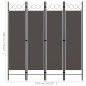 vidaXL Biombo divisor de 4 paneles gris antracita 160x180 cm vidaXL Biombo divisor de 4 paneles gris antracita 160x180 cm