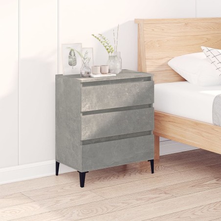 vidaXL Aparador de madera contrachapada gris hormigón 60x35x70 cm