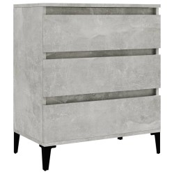 vidaXL Aparador de madera contrachapada gris hormigón 60x35x70 cm