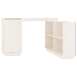 vidaXL Escritorio de madera maciza de pino blanco 110x50x75 cm