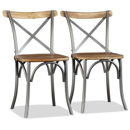 vidaXL Sillas de comedor 2 unidades madera maciza de mango