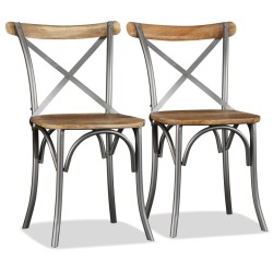 vidaXL Sillas de comedor 2 unidades madera maciza de mango
