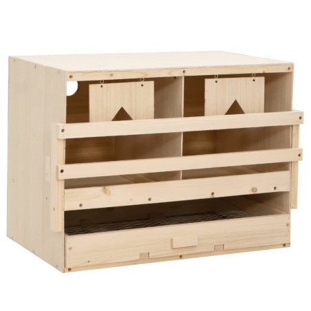 vidaXL Ponedero para gallinas 2 compartimentos madera pino 63x40x45 cm