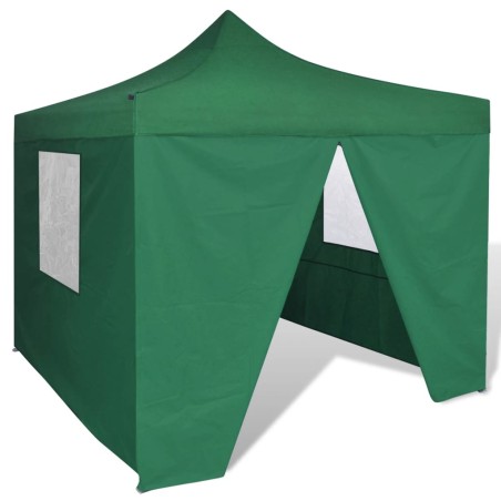 vidaXL Cenador plegable verde con 4 paredes 3x3 m 
