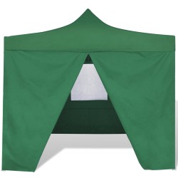 vidaXL Cenador plegable verde con 4 paredes 3x3 m 