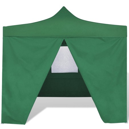vidaXL Cenador plegable verde con 4 paredes 3x3 m 