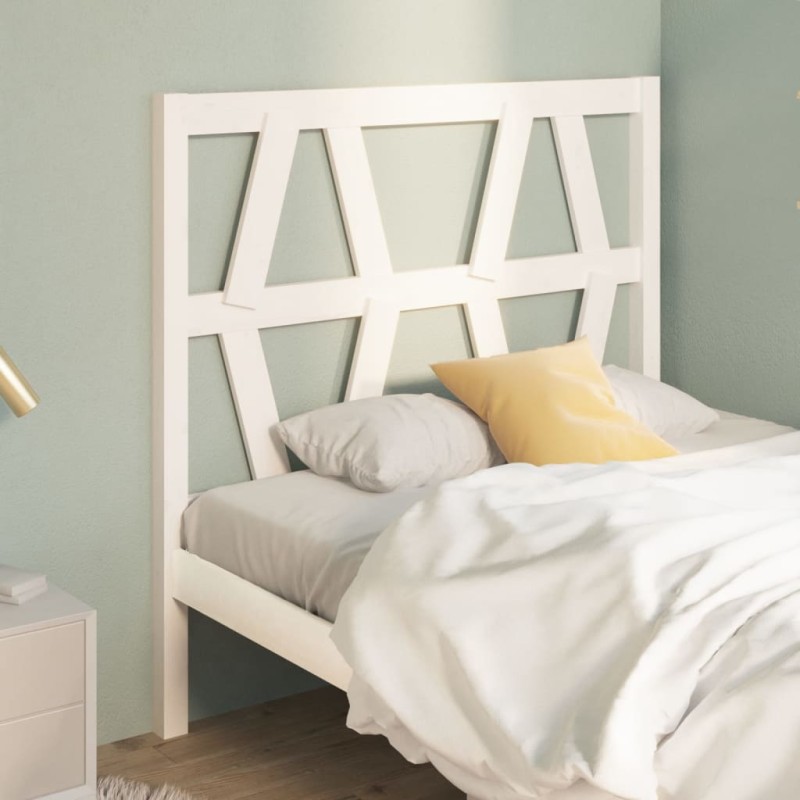 vidaXL Cabecero de cama madera maciza de pino blanco 96x4x100 cm vidaXL Cabecero de cama madera maciza de pino blanco 96x4x100 cm