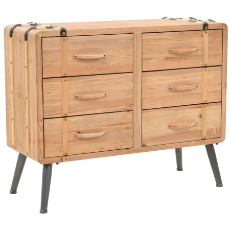 vidaXL Cajonera de madera maciza de abeto 91x35x73 cm