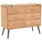 vidaXL Cajonera de madera maciza de abeto 91x35x73 cm