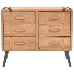vidaXL Cajonera de madera maciza de abeto 91x35x73 cm