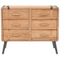 vidaXL Cajonera de madera maciza de abeto 91x35x73 cm