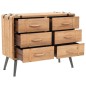 vidaXL Cajonera de madera maciza de abeto 91x35x73 cm