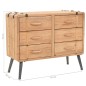 vidaXL Cajonera de madera maciza de abeto 91x35x73 cm