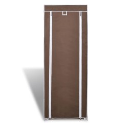 vidaXL Zapatero de tela con cubierta marrón 57x29x162 cm 