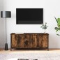 vidaXL Mueble TV con puertas contrachapada roble ahumado 102x35x45 cm vidaXL Mueble TV con puertas contrachapada roble ahumado 102x35x45 cm