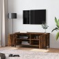 vidaXL Mueble TV con puertas contrachapada roble ahumado 102x35x45 cm vidaXL Mueble TV con puertas contrachapada roble ahumado 102x35x45 cm
