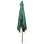 vidaXL Sombrilla con palo de madera verde 200x300 cm vidaXL Sombrilla con palo de madera verde 200x300 cm
