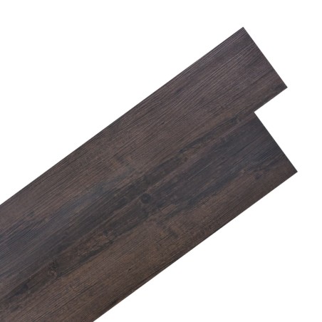 vidaXL Lamas de suelo de PVC autoadhesivas marrón oscuro 5,02 m² 2 mm