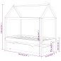 vidaXL Estructura de cama infantil y cajón madera pino gris 70x140cm vidaXL Estructura de cama infantil y cajón madera pino gris 70x140cm