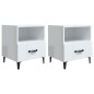 vidaXL Mesitas de noche 2 uds madera contrachapada blanco brillante vidaXL Mesitas de noche 2 uds madera contrachapada blanco brillante