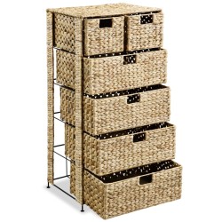 vidaXL Unidad de almacenaje con 6 cestas47x37x100 cm jacinto de agua 