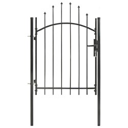 vidaXL Puerta de jardín de acero negro 1x1,75 m 