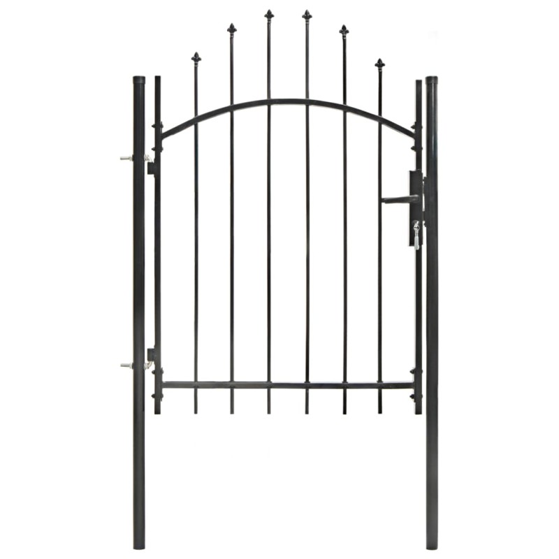vidaXL Puerta de jardín de acero negro 1x1,75 m 