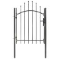vidaXL Puerta de jardín de acero negro 1x1,75 m 