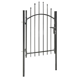 vidaXL Puerta de jardín de acero negro 1x1,75 m 