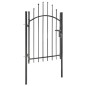 vidaXL Puerta de jardín de acero negro 1x1,75 m 