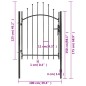 vidaXL Puerta de jardín de acero negro 1x1,75 m 