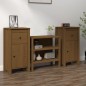 vidaXL Aparadores 2 uds madera maciza de pino marrón miel 40x35x80 cm vidaXL Aparadores 2 uds madera maciza de pino marrón miel 40x35x80 cm