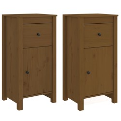 vidaXL Aparadores 2 uds madera maciza de pino marrón miel 40x35x80 cm