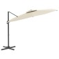 vidaXL Sombrilla colgante de doble techo blanco arena 400x300 cm