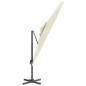 vidaXL Sombrilla colgante de doble techo blanco arena 400x300 cm