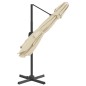 vidaXL Sombrilla colgante de doble techo blanco arena 400x300 cm
