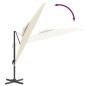 vidaXL Sombrilla colgante de doble techo blanco arena 400x300 cm