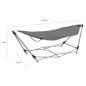 vidaXL Hamaca con soporte plegable gris vidaXL Hamaca con soporte plegable gris