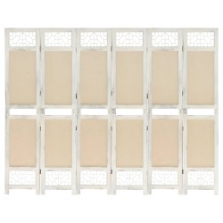 vidaXL Biombo divisor de 6 paneles de tela color crema 210x165 cm