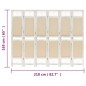 vidaXL Biombo divisor de 6 paneles de tela color crema 210x165 cm vidaXL Biombo divisor de 6 paneles de tela color crema 210x165 cm