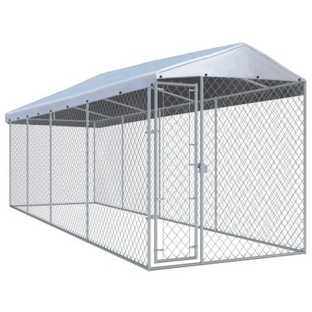vidaXL Perrera de exterior con tejado 760x190x225 cm