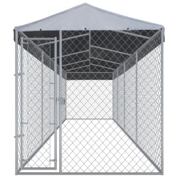 vidaXL Perrera de exterior con tejado 760x190x225 cm