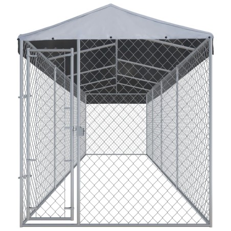 vidaXL Perrera de exterior con tejado 760x190x225 cm