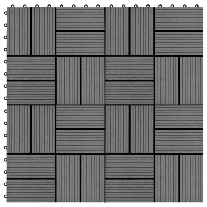 vidaXL Baldosas de porche de WPC 30x30 cm 1 m² gris 11 unidades vidaXL Baldosas de porche de WPC 30x30 cm 1 m² gris 11 unidades